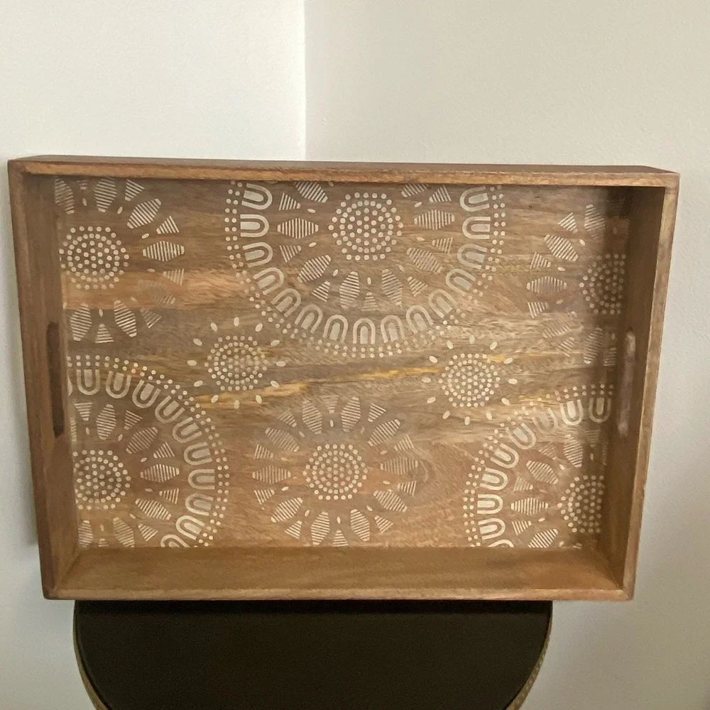NWT Food Network Medallion Wood Serving Tray Kohl's 224123